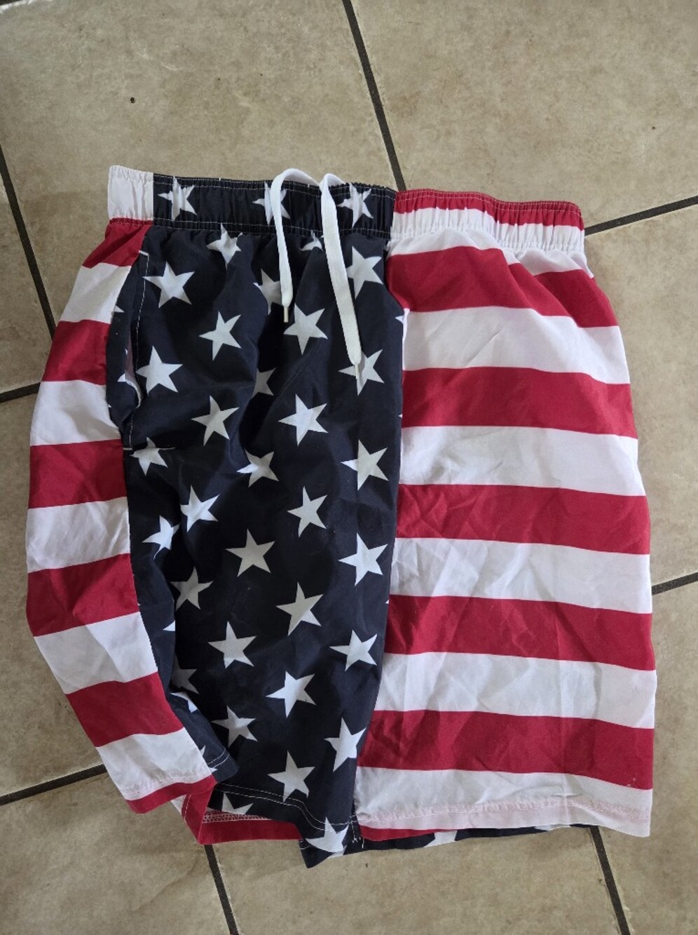 Men's American Flag Swim Trunks - Red, White & Blue